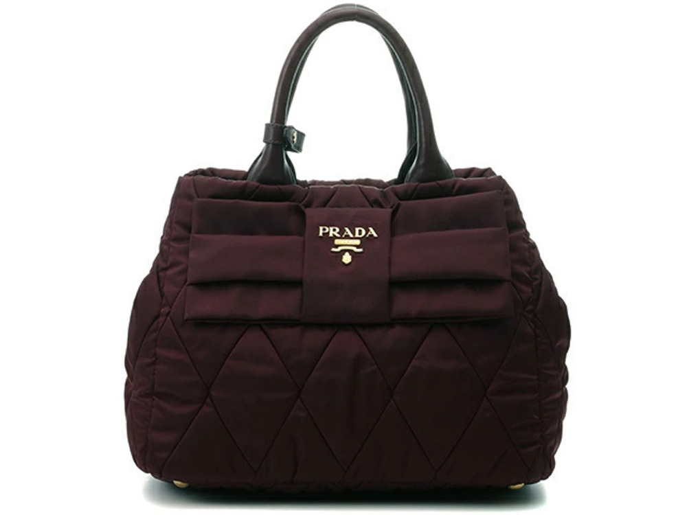 Prada shoulder bag Bordeaux Purple Brown calfskin